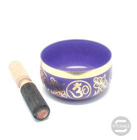 600301494-01 Cuenco Tibetano Chakra Simbolo Sahasrara 13 cms y 600 Gramos aprox En Color Morado (Sing 47)