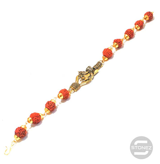 600301537-01 Pulsera Rudra 10 mm Y Simbolo De Shiva Trishul