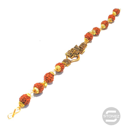 600301537-02 Pulsera Rudra 10 mm Y Simbolo De Shiva Trishul