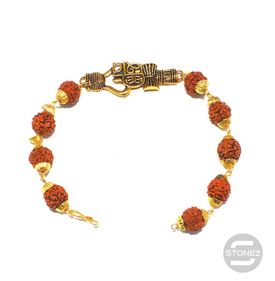 600301537-02 Pulsera Rudra 10 mm Y Simbolo De Shiva Trishul