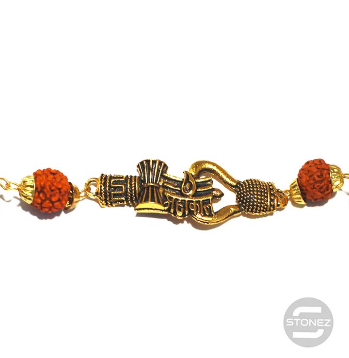 Cargue la imagen en el visor de la galería, 600301537-03 Pulsera Rudra 10 mm Y Simbolo De Shiva Trishul
