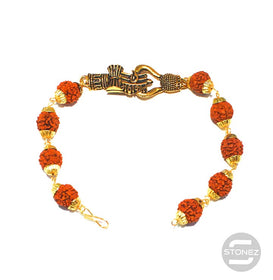 600301537-03 Pulsera Rudra 10 mm Y Simbolo De Shiva Trishul