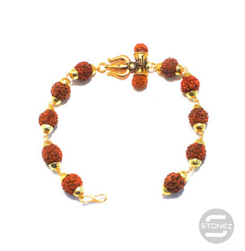 600301537-06 Pulsera Rudra 10 mm Y Simbolo De Shiva Trishul.