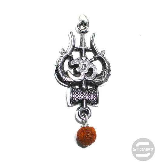 600301538-04 Colgante Rudra Con Simbolo Trishul 6 x 3 Cms Aprox