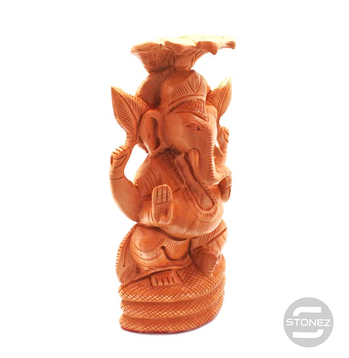 Cargue la imagen en el visor de la galería, 600301598 Figura Ganesha Tallada A Mano En Madera 20 X 10 Cms Aprox.
