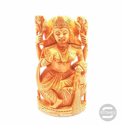 600301598 Figura Laksmi Tallada A Mano En Madera 20x10x5 CMS aprox