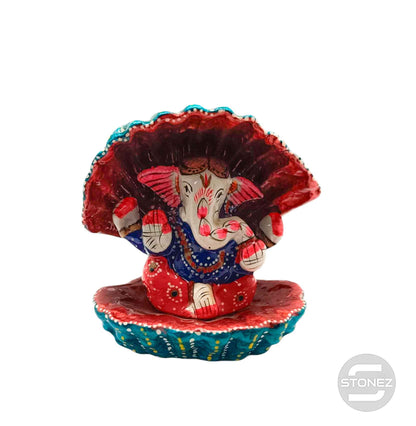 600301632 Figura Ganeha Aluminio Dentro De Concha Color Rojo 8 Cms - stonez