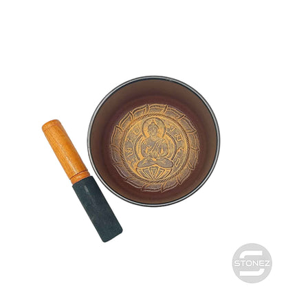 600301649 Cuenco Tibetano 4 Metales Grabados 14 Cms Aprox Color Amarillo (El grabado puede variar)