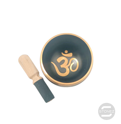 600303003 Cuenco Tibetano 4 Metales Grabado 7 Chakra 11 Cms Aprox Color Negro