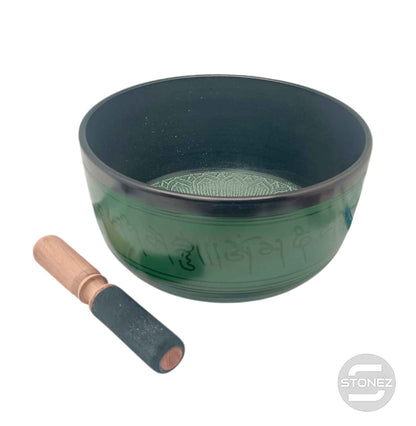 600303004 Cuenco Tibetano 4 Metales  22 Cms Aprox Color Verde