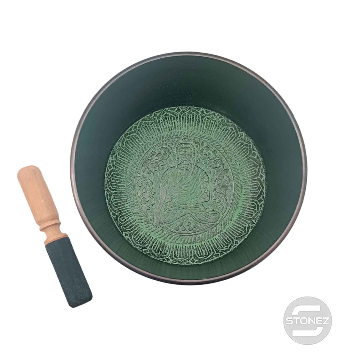 600303004 Cuenco Tibetano 4 Metales  22 Cms Aprox Color Verde