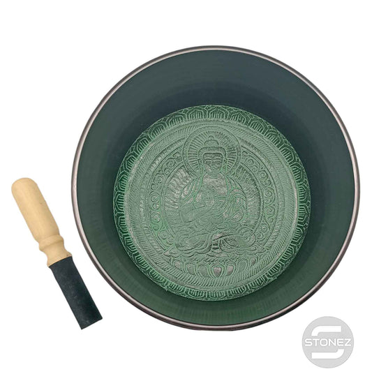 600303007 Cuenco Tibetano 4 Metales  25 Cms Aprox Color Verde