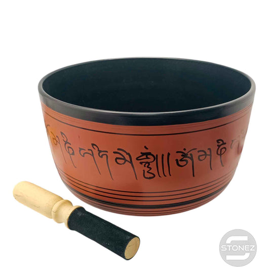 600303007 Cuenco Tibetano 4 Metales  25 Cms Aprox Color Rojo Naranaja