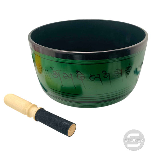 600303007 Cuenco Tibetano 4 Metales  25 Cms Aprox Color Verde