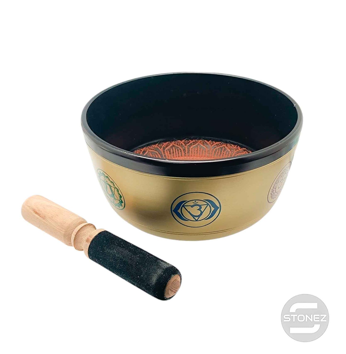 600303010 Cuenco Tibetano 4 Metales 19 Cms Aprox Color Dorado ( El grabado y Color Del Interior Puede Variar )