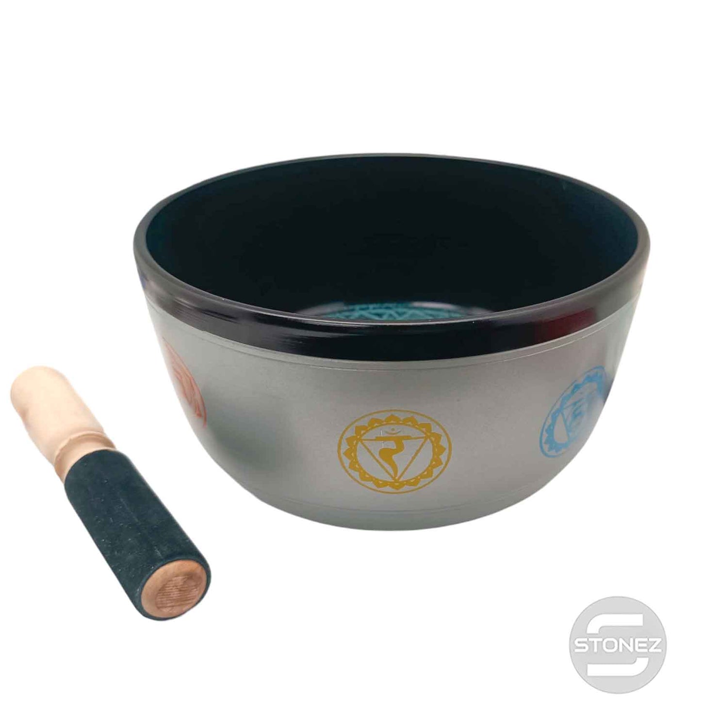600303014 Cuenco Tibetano 4 Metales 20 Cms Aprox Color Plata Chakra (Grabado Y Color Del Interior Puede Variar)