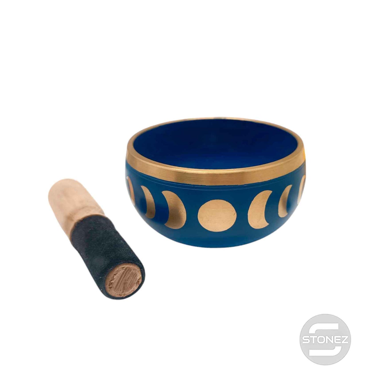 600303024 Cuenco Tibetano 4 Metales 11 Cms Aprox Color Azul Grabado Fase Lunar