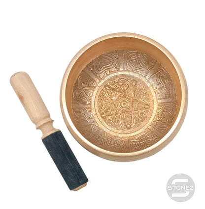 600303029 Cuenco Tibetano 4 Metales 14 Cms Aprox Color Dorado Grabado Metraton - stonez