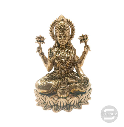 600303036 Figura En Latón (Buena Calidad) Laxmi 13,5x10 Cms y 500 Gramos Aprox