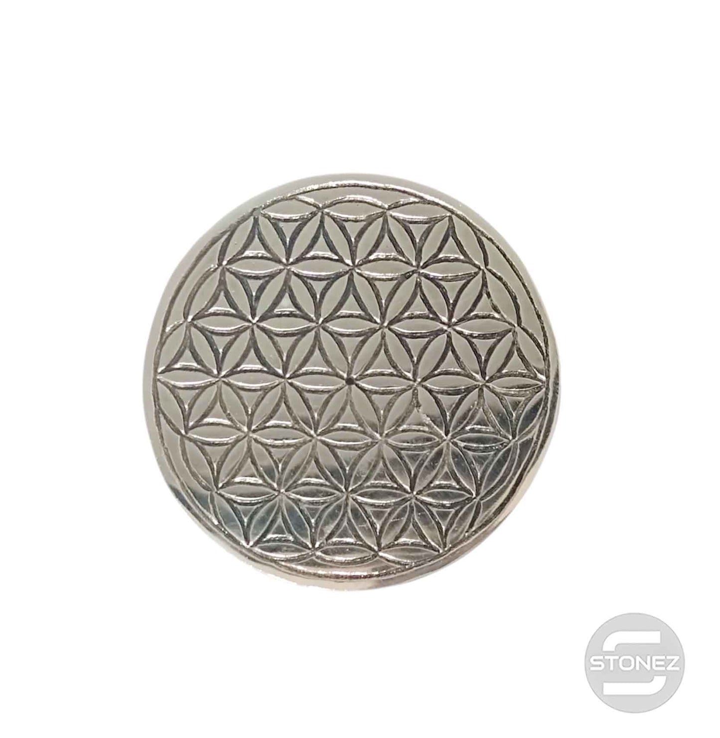600303070-06 Porta Incienso De Metal Flor De La Vida 10 Cms Aprox