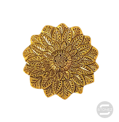 600303070-13 Porta Incienso De Metal Dorado Flor 9 Cms Aprox