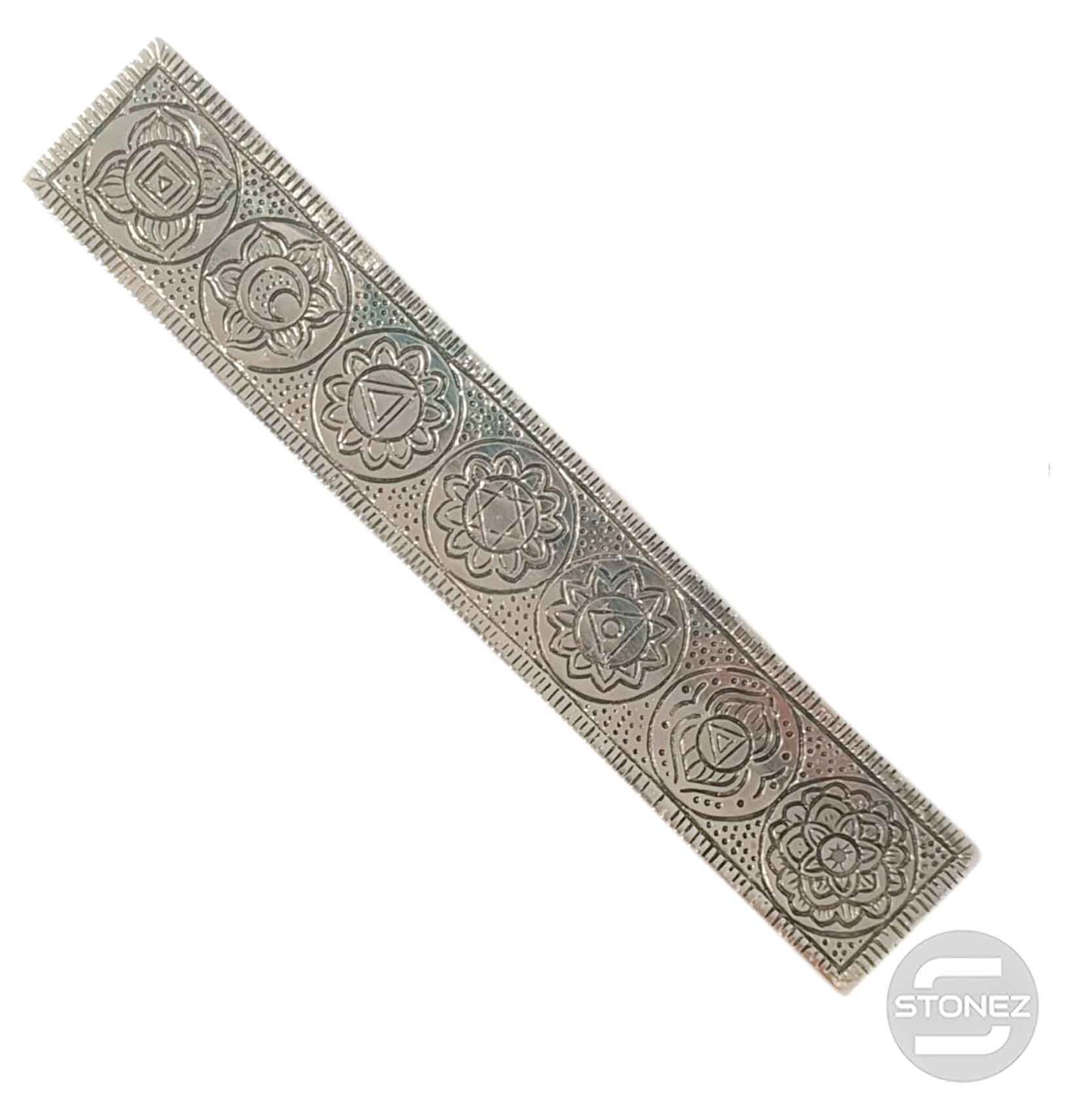 600303087-07 Porta Incienso Metal 7 Chakras 23 Cms Aprox (INCIENSO NO INCLUIDO)