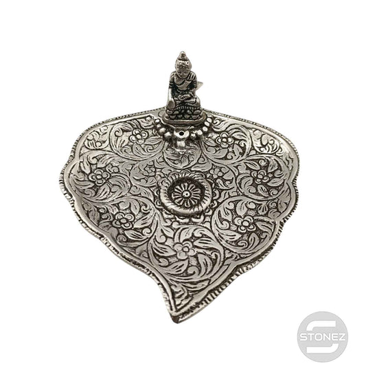 600303252-02 Porta Incienso Metal Hoja Buda 11 Cms Aprox