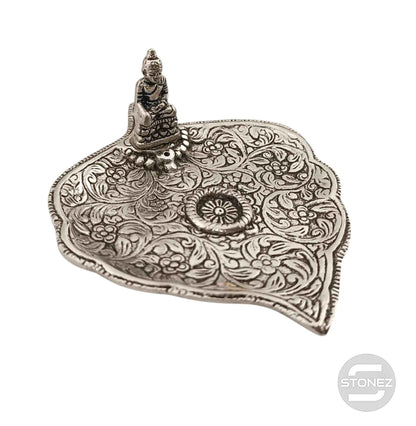 600303252-12 Porta Incienso Metal Hoja Buda 11 Cms Aprox