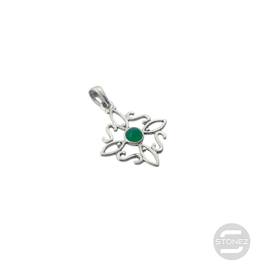 600303558-02 Colgante Plata 925 Nudo De Brujas Con Piedra Aventurina 20 mm Aprox