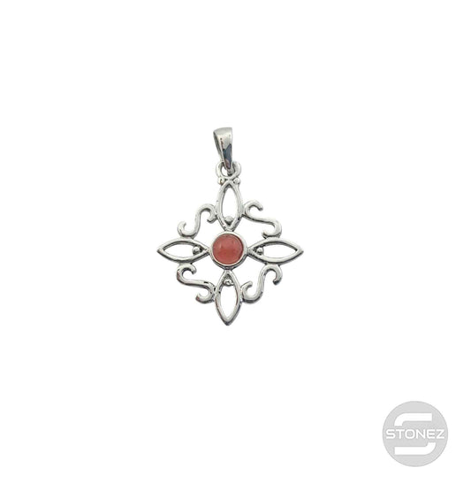 600303558-03 Colgante Plata 925 Nudo De Brujas Con Piedra Carneola 20 mm Aprox