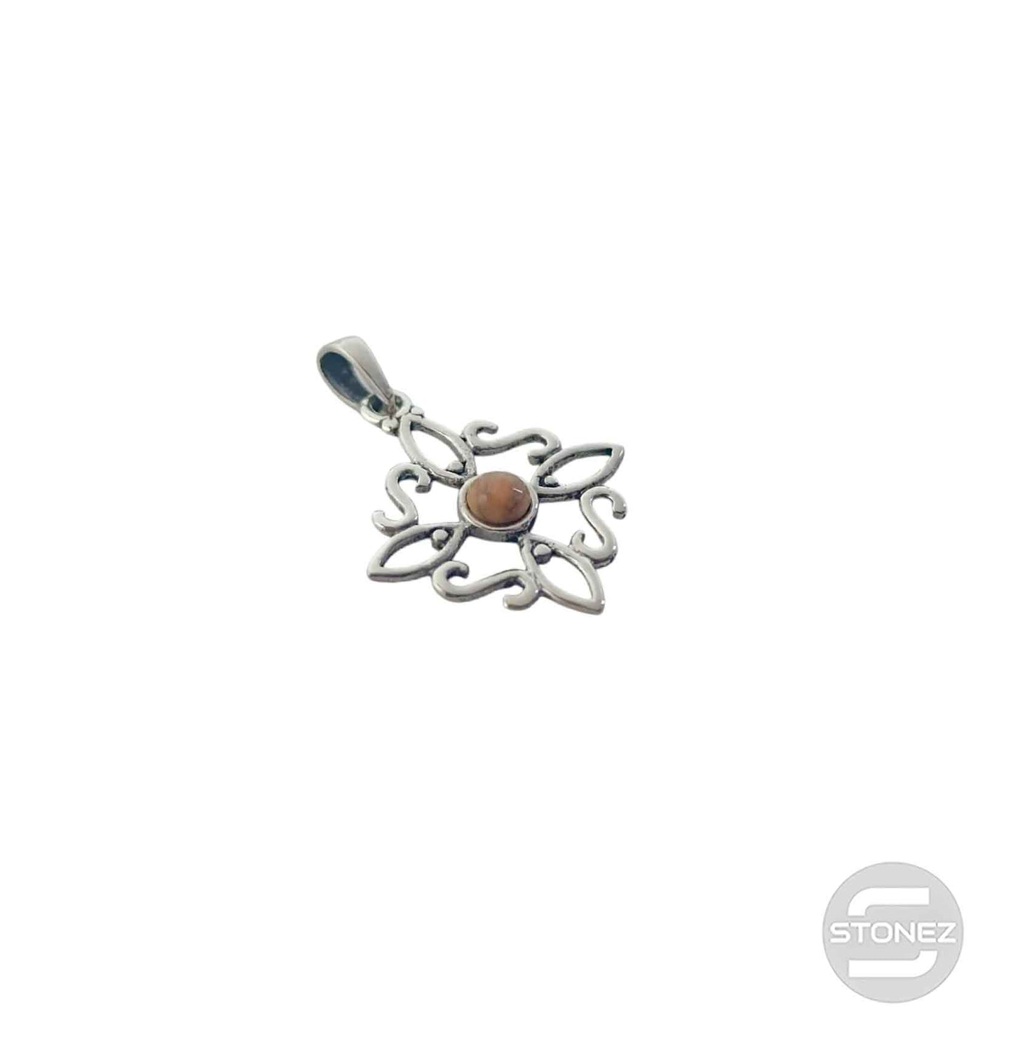 600303558-04 Colgante Plata 925 Nudo De Brujas Con Piedra Ojo De Tigre 20 mm Aprox