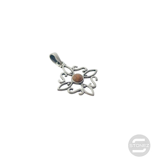 600303558-04 Colgante Plata 925 Nudo De Brujas Con Piedra Ojo De Tigre 20 mm Aprox