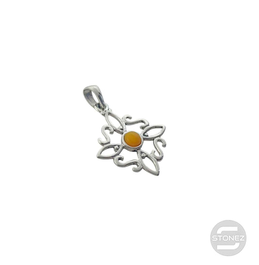 600303558-05 Colgante Plata 925 Nudo De Brujas Con Piedra Calcita 20 mm Aprox