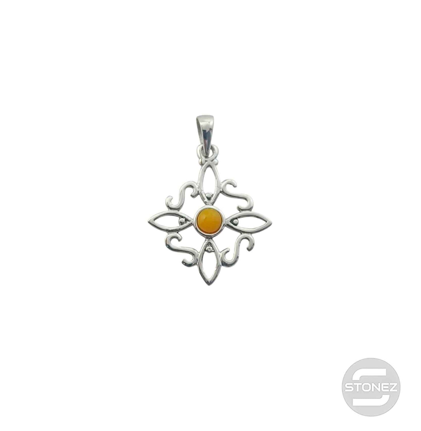 600303558-05 Colgante Plata 925 Nudo De Brujas Con Piedra Calcita 20 mm Aprox