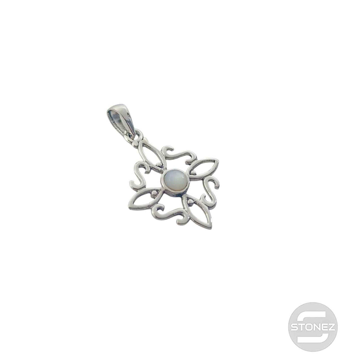 600303558-06 Colgante Plata 925 Nudo De Brujas Con Piedra Luna 20 mm Aprox