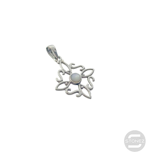 600303558-06 Colgante Plata 925 Nudo De Brujas Con Piedra Luna 20 mm Aprox