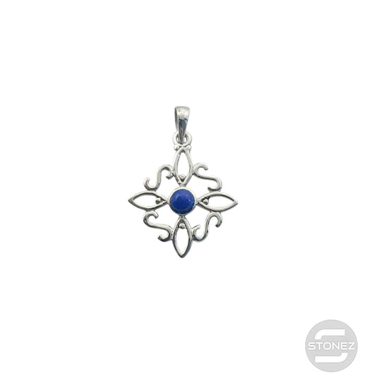 600303558-07 Colgante Plata 925 Nudo De Brujas Con Piedra Lapislazuli 20 mm Aprox
