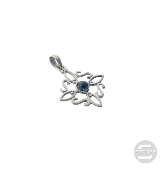 600303558-10 Colgante Plata 925 Nudo De Brujas Con Piedra Turmalina 20 mm Aprox