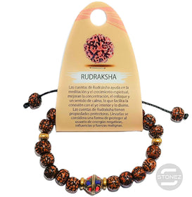 600401787-03 Pulsera Tibetana Con Rudra 8 mm (El dije tibetano puede ser ligeramente diferente)