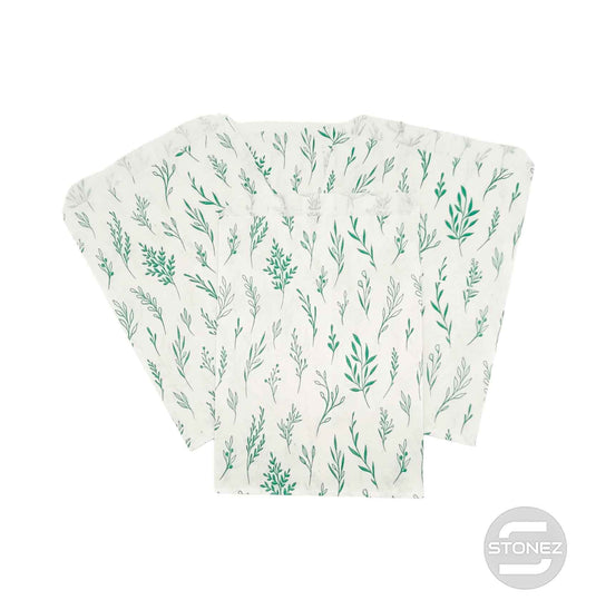 600502038 Sobres De Papel Estampado Flor Verde 12,5x20 Cms Aprox 100 Uds