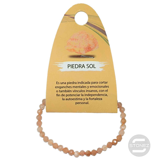 600601830 Pulsera Facetada Infantil Piedra Sol 4mm 16 Cms Aprox