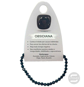 600601831 Pulsera Facetada Infantil Obsidiana 4mm 16 Cms Aprox