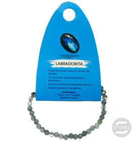 600601833 Pulsera Facetada Infantil Labradorita 4mm 16 Cms Aprox