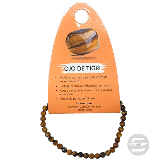 600601834 Pulsera Facetada Infantil Ojo De Tigre 4mm 16 Cms Aprox