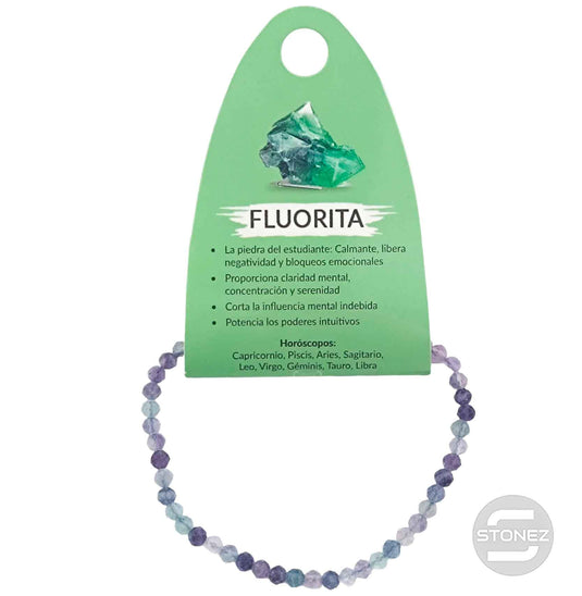 600601858 Pulsera Facetada Fluorita 4 mm