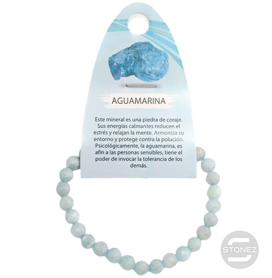 600601868 Pulsera Facetada Aguamarina 6 mm