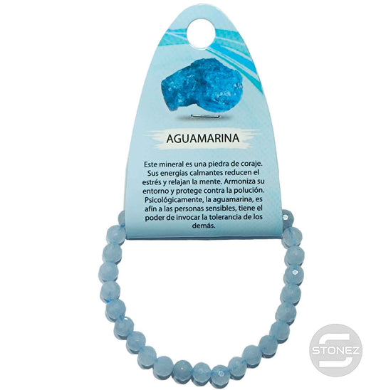 600601869 Pulsera Facetada Aguamarina A+ 6 mm