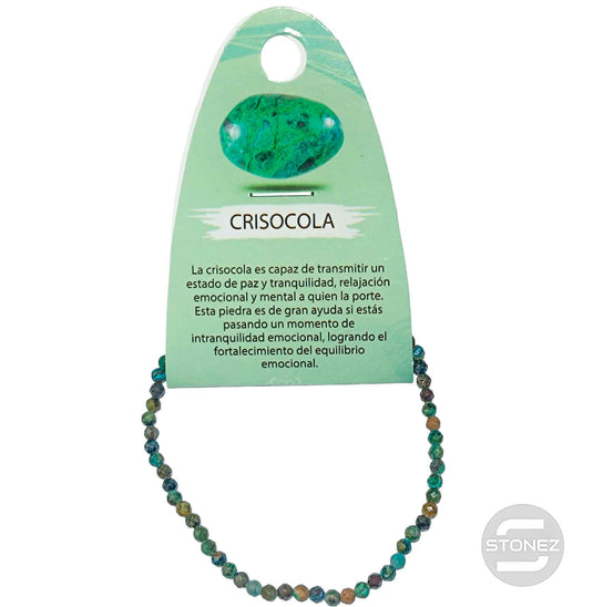 600601871 Pulsera Facetada Crisocola 3 mm