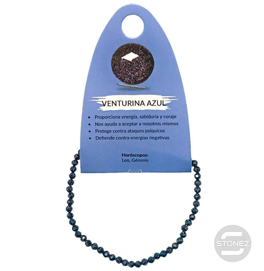 600601876 Pulsera Facetada Aventurina Azul 3 mm