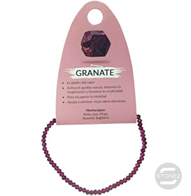 600601903 Pulsera Facetada Granate 3 mm